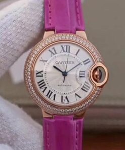 Cartier Ballon Bleu 36MM Rose Gold V9 Factory Silver Dial Replica Watch - UK Replica
