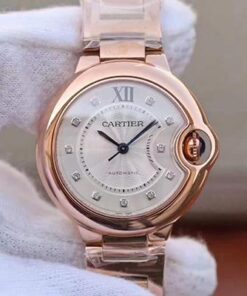 Ballon Bleu De Cartier Ladies 33 WE902062 V9 Factory White Textured Dial Replica Watch - UK Replica