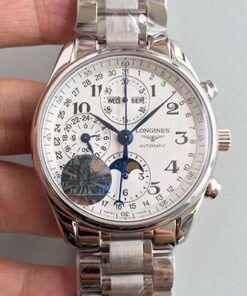 Longines Master Collection Moonphase Chronograph L2.673.4.78.6 JF Factory White Dial Replica Watch - UK Replica