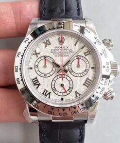 Rolex Daytona Cosmograph 116520 JH Factory Leather Strap White Dial Replica Watch - UK Replica