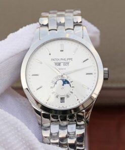 Patek Philippe Complications Annual Calendar 5396G KM Factory Steel Strap White Dial Replica Watch - UK Replica