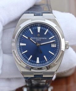 Vacheron Constantin Overseas 47040 JJ Factory Leather Strap Blue Dial Replica Watch - UK Replica