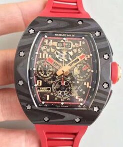 Richard Mille RM011 Lotus F1 Team Romain Grosjean Forged Carbon Black Skeleton Dial Replica Watch- UK Replica