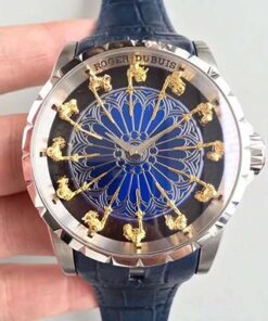 Roger Dubuis Excalibur Knights Of The Round Table II RDDBEX0495 Blue Dial Replica Watch - UK Replica