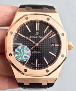 Royal Oak 15400 Rose Gold Black Dial JF Factory Replica Audemars Piguet Royal Oak Watches