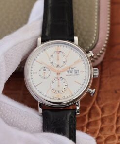IWC Portofino Chronograph Multi-function IW391022 ZF Factory White Dial With Rose Gold Markers Replica Watch - UK Replica