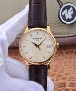 ZF Factory Patek Philippe Calatrava Yellow Gold 5227J-001 Flip Back Version Replica Watch