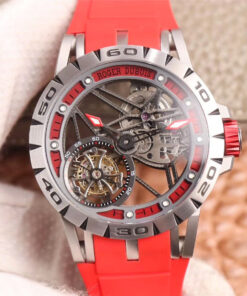 JB Factory Roger Dubuis Excalibur Spider Carbon Skeleton Flying Tourbillon RDDBEX0572 Transparent Version Replica Watch