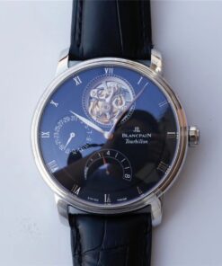 JB Factory Blancpain Villeret Tourbillon 8 Jours 6025-1542-55b Black Replica Watch