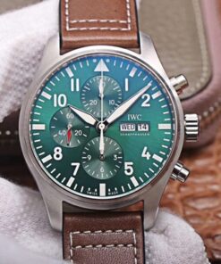 IWC Pilot Chronograph IW377726 ZF Factory Green Dial Replica Watch