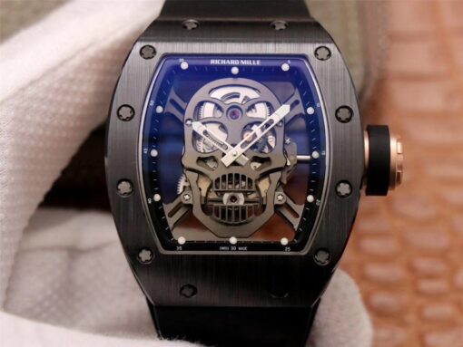 Richard Mille RM052-01 ZF Factory Black Ceramic Grey Skull Dial Replica Watch