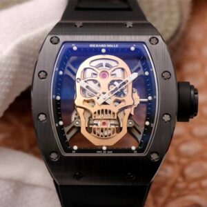 Richard Mille RM052-01 ZF Factory Black Ceramic Rose Gold Skull Dial Replica Watch
