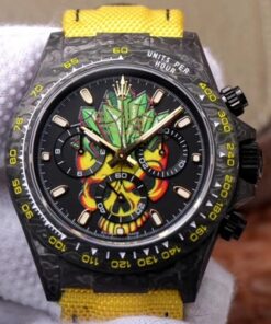 Rolex Daytona Cosmos Chronograph Carbon Fiber Edition Color Skull Dial Replica Watch