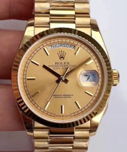 Rolex Day-Date M128238-0045 Yellow Gold EW Factory Champagne Dial Replica Watch