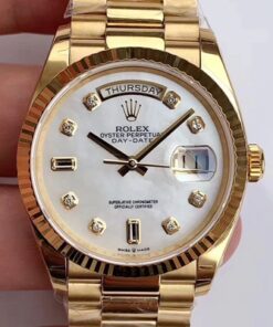 Rolex Day-Date M128238 EW Factory White Dial Diamond Time Scale Replica Watch