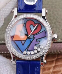 Chopard Happy Diamonds Happy Love 278559-3020 YF Factory Blue Mother Pearl Dial Replica Watch