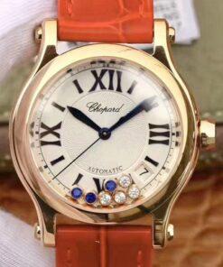 YF Factory Replica Chopard Happy Sport 274808 Rose Gold Diamond White Dial