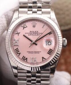 Rolex Datejust M126234-0031 EW Factory Pink Dial Replica Watch