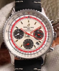 Breitling Navitimer 1 B01 Chronograph 43 TWA Edition AB01219A1G1X1 V9 Factory Silver Dial Replica Watch