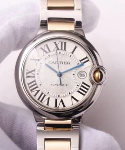 Ballon Bleu de Cartier W69009Z3 Wrap Gold V9 Factory Silver White Dial Replica Watch