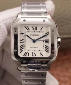 Cartier Santos WSSA0029 BV Factory Silver White Dial Replica Watch