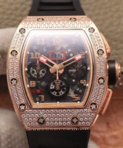 Richard Mille RM011 RG/5423 Felipe Massa KV Factory Rose Gold Diamond Bezel Replica Watch