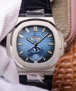 PF Factory Patek Philippe Nautilus 5726/1A-014 Moonphase Black Leather Strap Replica Watch