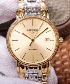 RM Factory Longines Presence L4.921.2.32.7 Yellow PVD Replica Watch