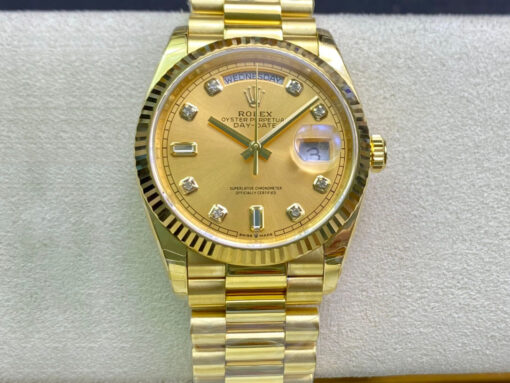 Replica Rolex Day-Date M128238-0008 Yellow Gold EW Factory Champagne Dial - Buy Replica Watches