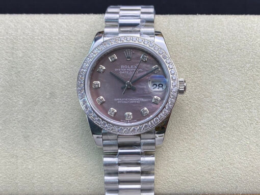 Replica EW Factory Rolex Datejust M178384-0019 31MM Diamond-set Bezel - Buy Replica Watches