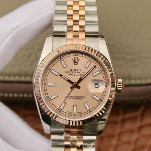Replica GM Factory Rolex Datejust 116231 36MM Rose Gold Pink Dial - Buy Replica Watches