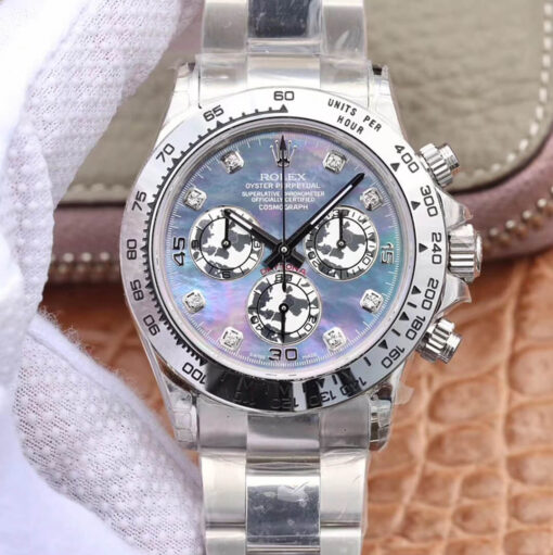 Replica JH Factory Rolex Daytona Cosmograph 116509-0064 18K White Gold Fritillaria Dial - Buy Replica Watches