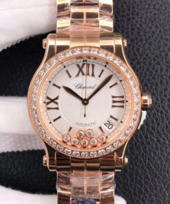Replica YF Factory Chopard Happy Diamonds 274808-5004 Rose Gold Diamond - Buy Replica Watches