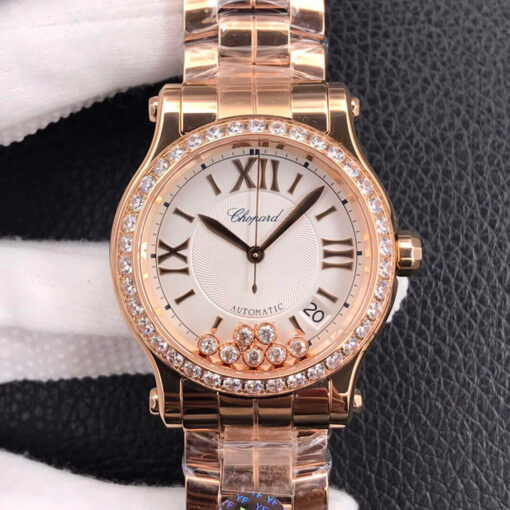 Replica YF Factory Chopard Happy Diamonds 274808-5004 Rose Gold Diamond - Buy Replica Watches