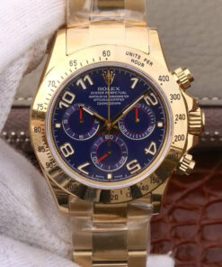 Replica JH Factory Rolex Daytona Cosmograph 116528 Yellow Gold Blue Dial - Buy Replica Watches