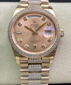 Replica EW Factory Rolex Day Date M128345RBR-0020 Rose Gold Dial - Buy Replica Watches