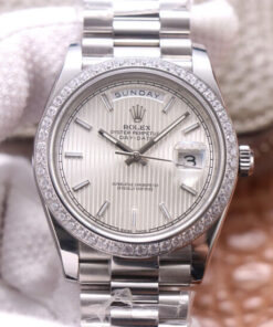 Replica EW Factory Rolex Day Date M228349RBR-0007 18ct White Gold - Buy Replica Watches