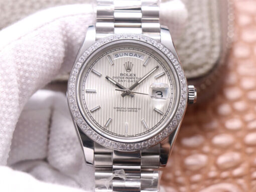 Replica EW Factory Rolex Day Date M228349RBR-0007 18ct White Gold - Buy Replica Watches