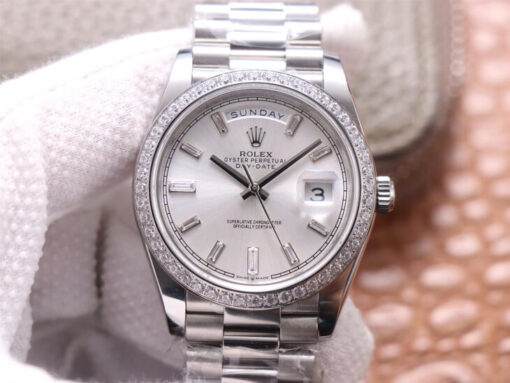 Replica EW Factory Rolex Day Date M228349RBR-0001 Silver Dial - Buy Replica Watches