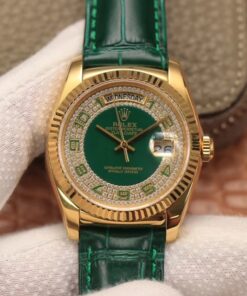 Replica Rolex Day-Date 118138 green dial with diamonds - Buy Replica Watches