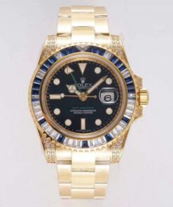 Replica ROF Factory Rolex GMT Master II 116758 SAru Blue White Diamond - Buy Replica Watches