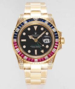 Replica ROF Factory Rolex GMT Master II 116758 SAru-78208 Black Dial - Buy Replica Watches