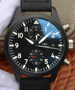 Replica ZF Factory IWC Pilot TOP GUN IW389001 Black Dial - Buy Replica Watches