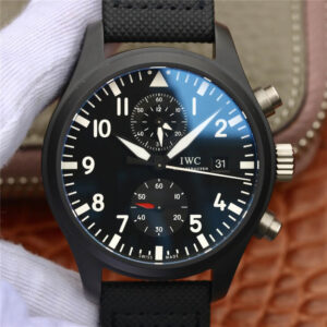 Replica ZF Factory IWC Pilot TOP GUN IW389001 Black Dial - Buy Replica Watches
