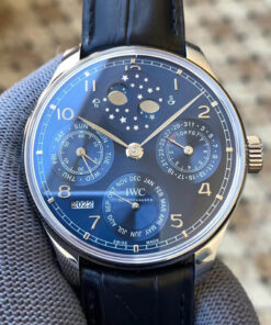 Replica APS Factory IWC Portuguese Perpetual Calendar IW503401 Blue Dial - Buy Replica Watches