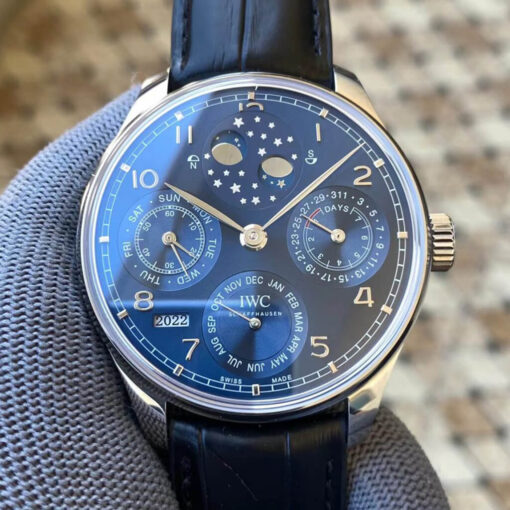 Replica APS Factory IWC Portuguese Perpetual Calendar IW503401 Blue Dial - Buy Replica Watches