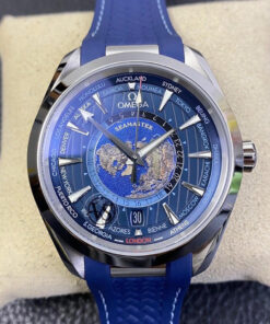 Replica VS Factory Omega Seamaster Aqua Terra GMT Worldtimer 220.12.43.22.03.001 Blue Dial - Buy Replica Watches