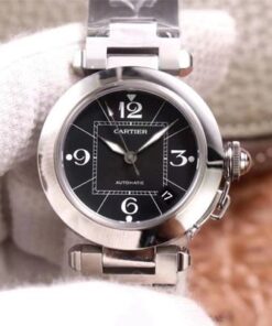 Replica V9 Factory Cartier Pasha W31076M7 Black Dial - Buy Replica Watches