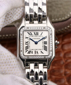Replica GF Factory Panthere De Cartier W4PN0008 Diamond Silver Dial - Buy Replica Watches