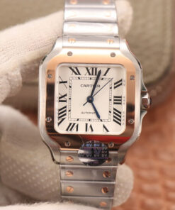 Replica BV Factory Cartier De Santos W2SA0007 Gold Bezel White Dial - Buy Replica Watches